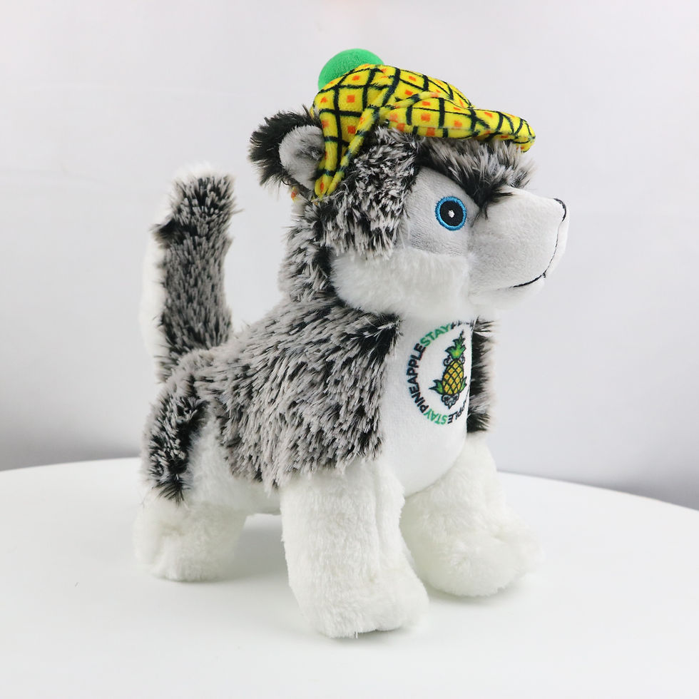 Thumbnail: Pineapple Stay Puppy Mascot, Customizable Hospitality Plush