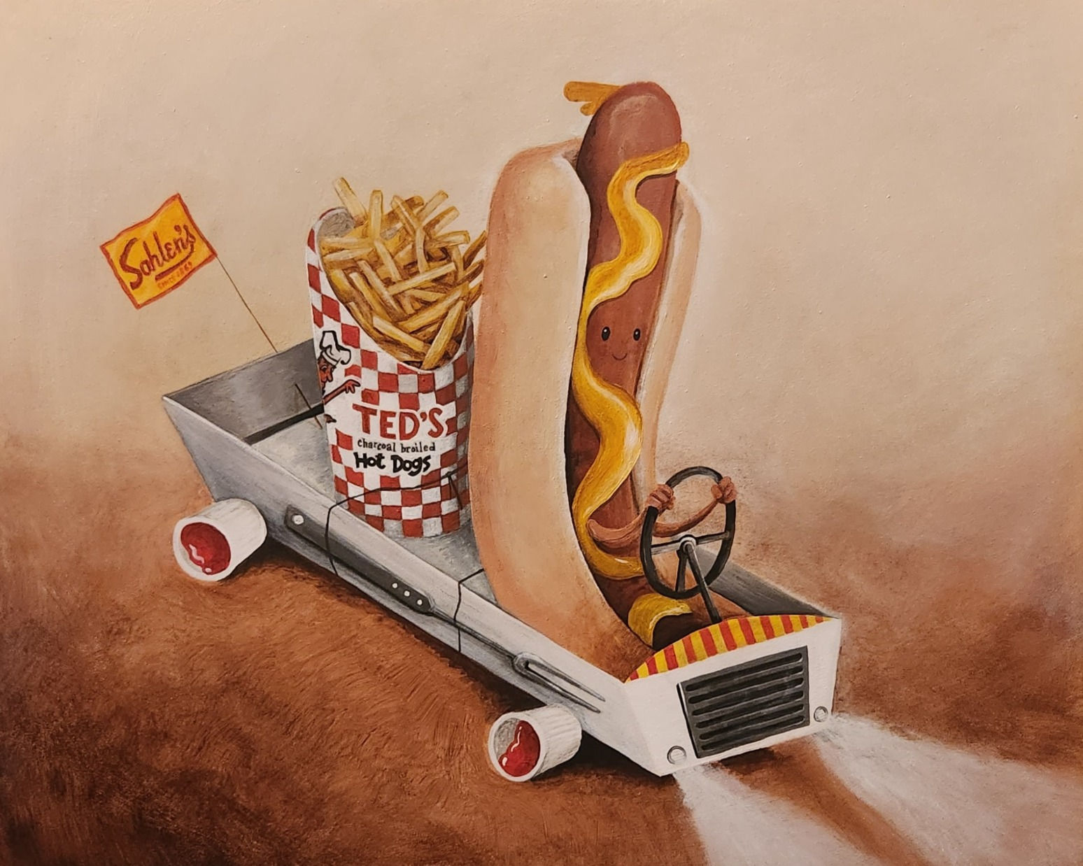 Ted's Charbroiled Hot Dog Cart