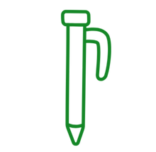 Green icon of a land surveying stake for land surveying