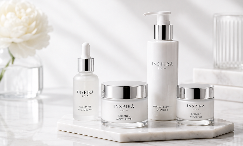 Standard and premium private label packaging options with droppers, pumps, and jars