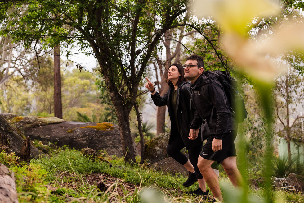 Maria and Fabio Hiking their way to Mundaring Weir
