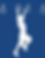 a graphic with a human shaped white figure crossing monkey bar rings, the figure is white on a blue background