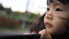 Girl looking into distance