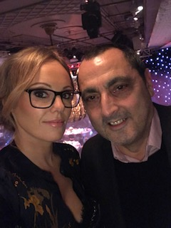 Michelle Dewberry and David at the TRIC Christmas party.