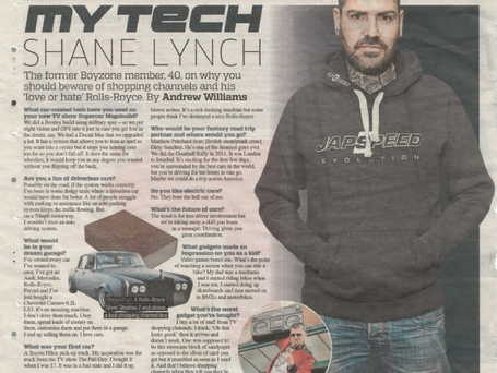 Shane Lynch in this morning's METRO newspaper.