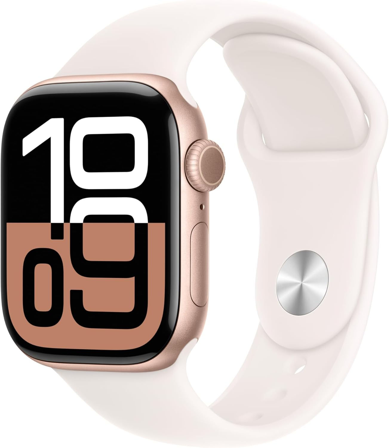 Apple Watch Series 10 GPS, 42mm Rose Gold Aluminum Case Light Blush Sport Band