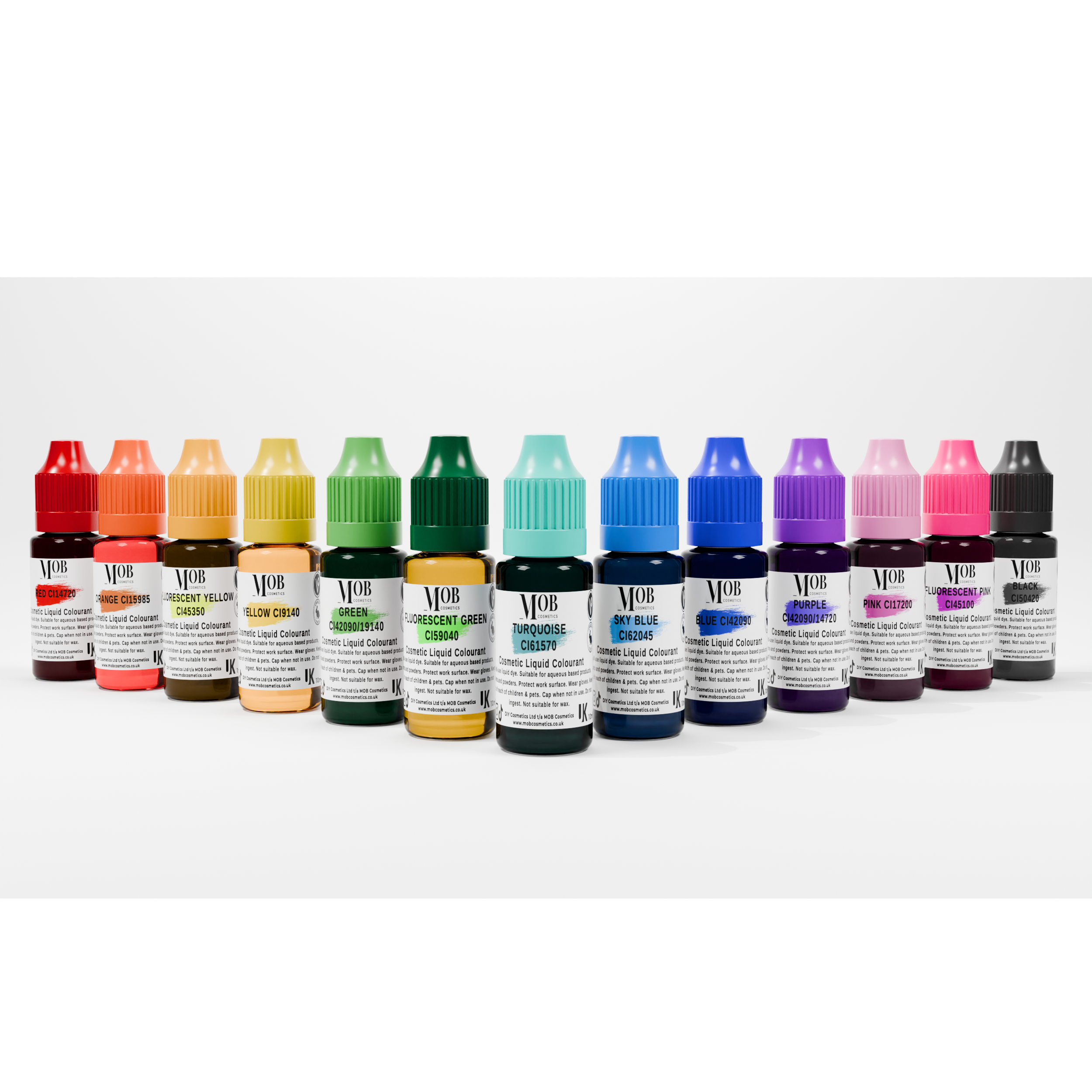 Cosmetic Water Soluble Liquid Dyes - Complete Set of 13 Colours