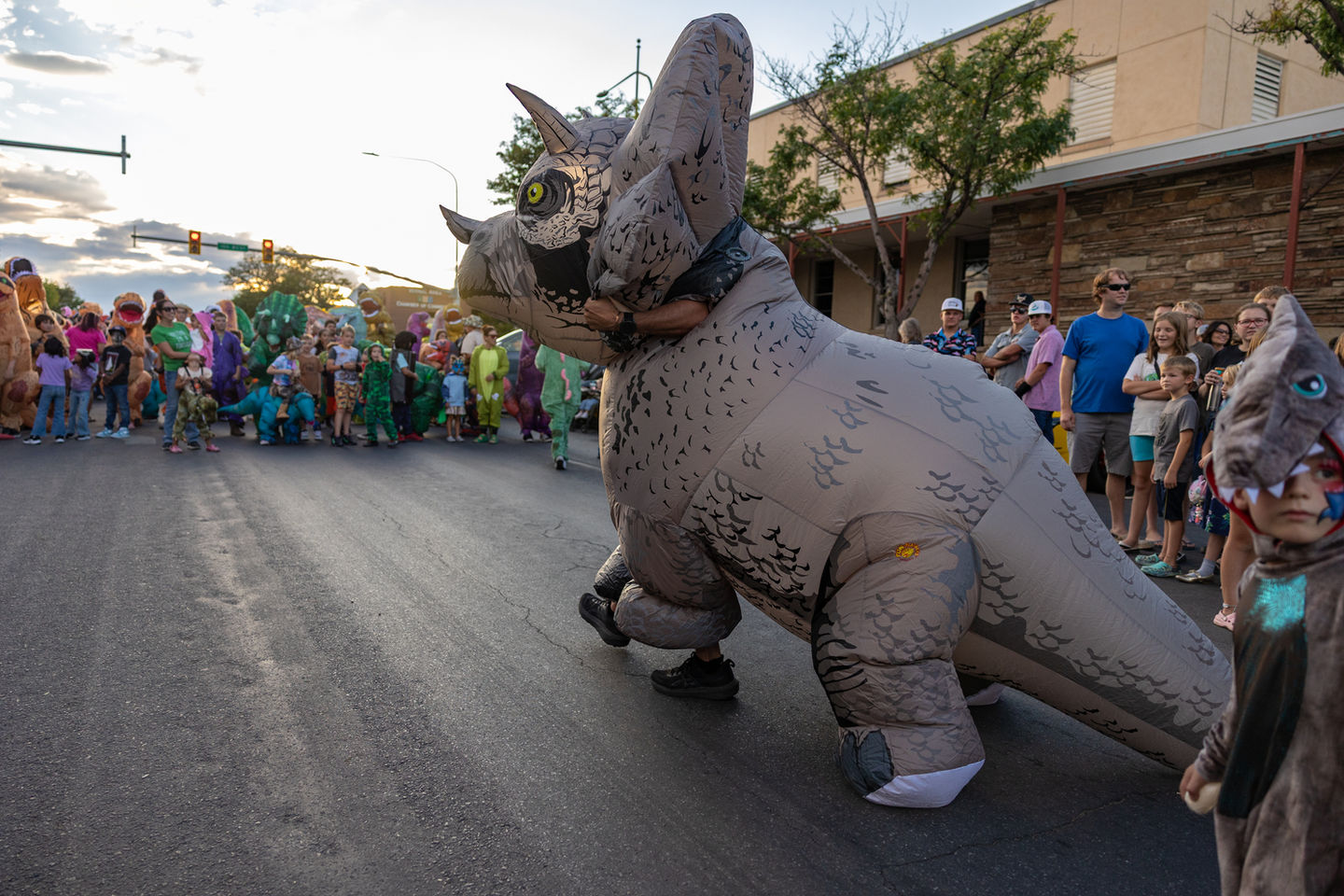 Large inflatable dinosaur costume