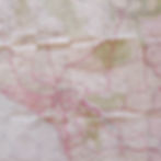 Map with pink lines showing roads Kathy Condon has traveled