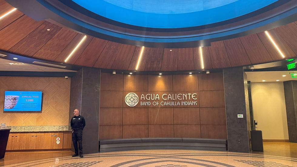 The curved lobby of the Agua Caliente Cultural Museum