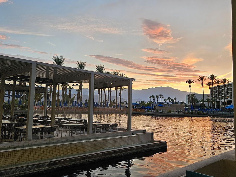 Sunset picture of the JW Marriott Desert Springs Resort and Spa looking over the water. This is the site of the Danny Morel Seminar