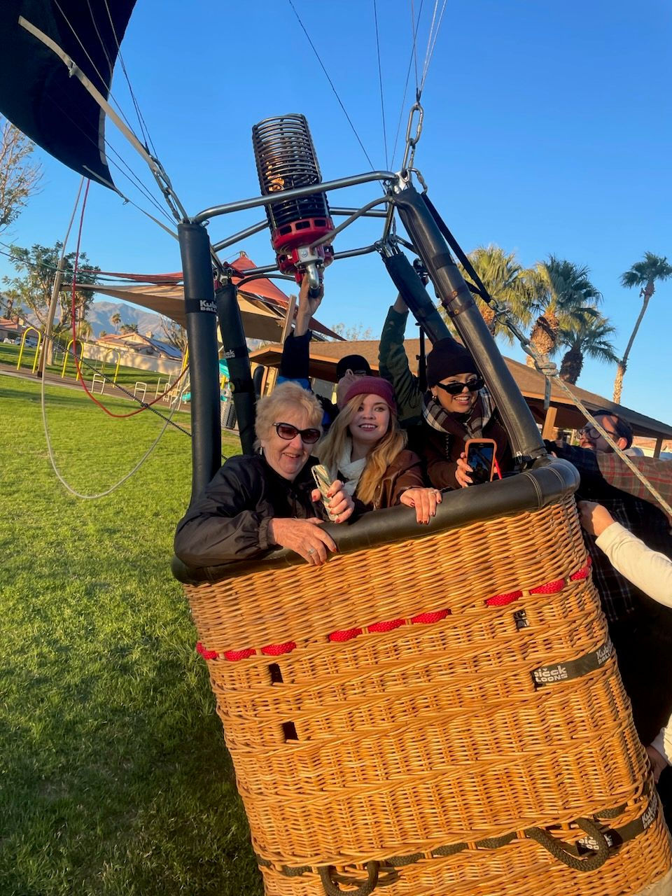 A basket filled with people ready to take off.