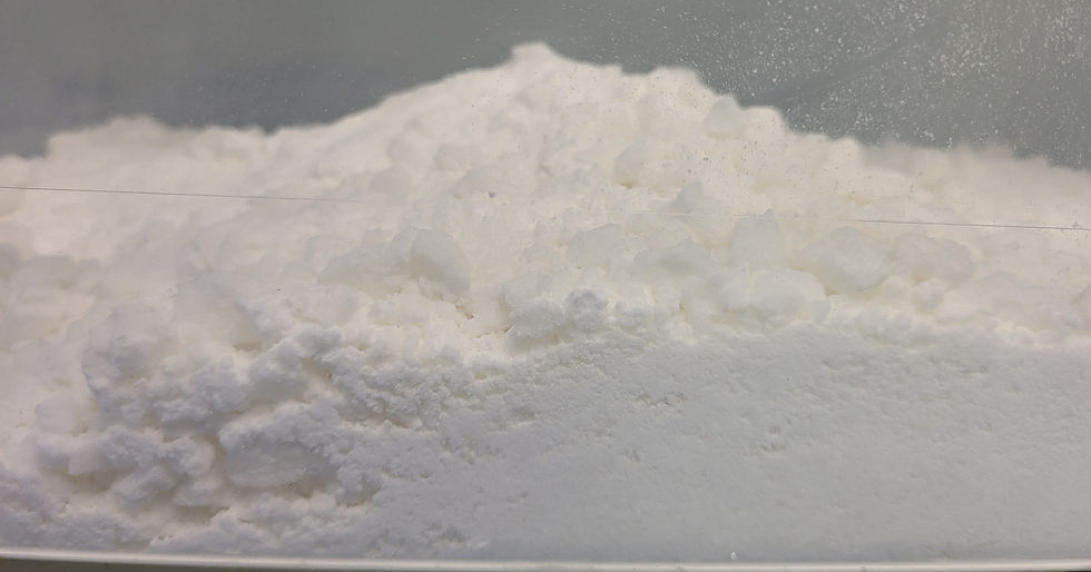 Close-up view of sodium cocoate powder