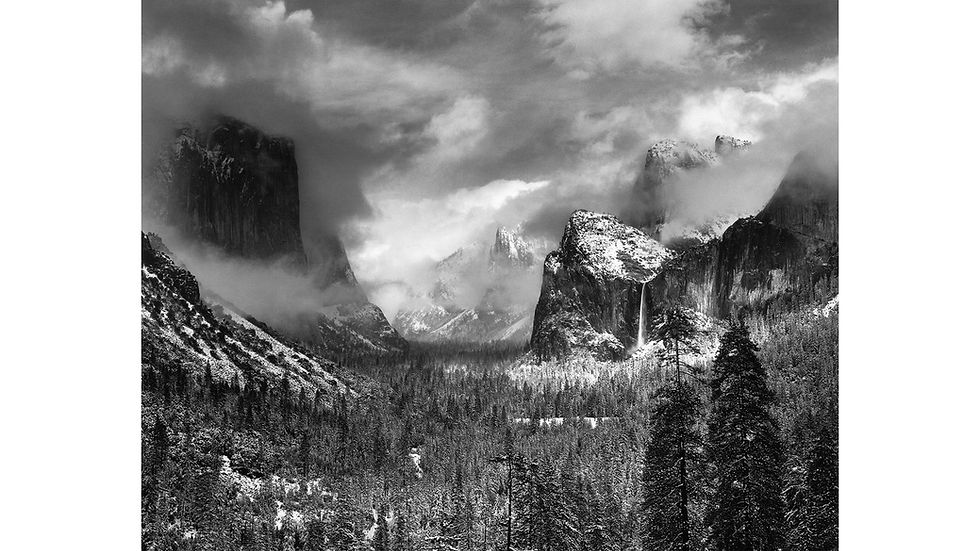 photo de Yosemite en noir et blanc d'Ansel Adams