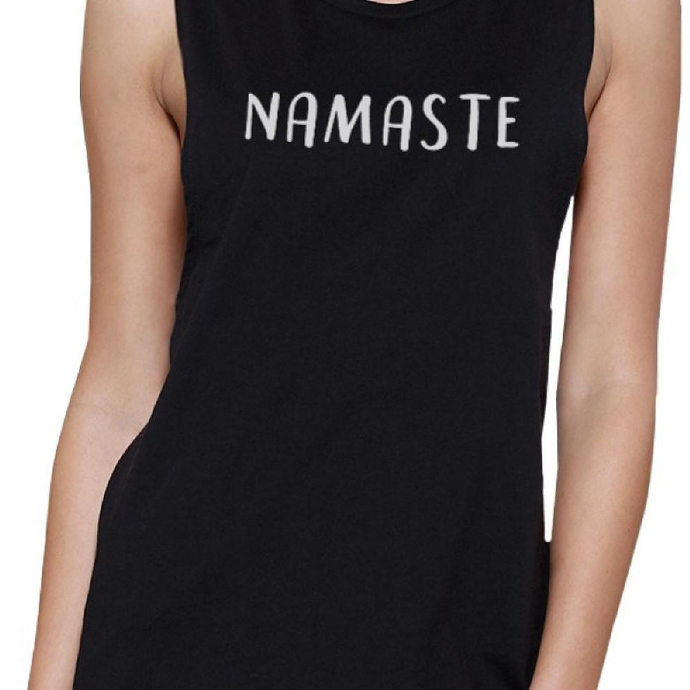 Thumbnail: Namaste Muscle Tee Work Out Tank Top Cute Women's Yoga T-Shirt