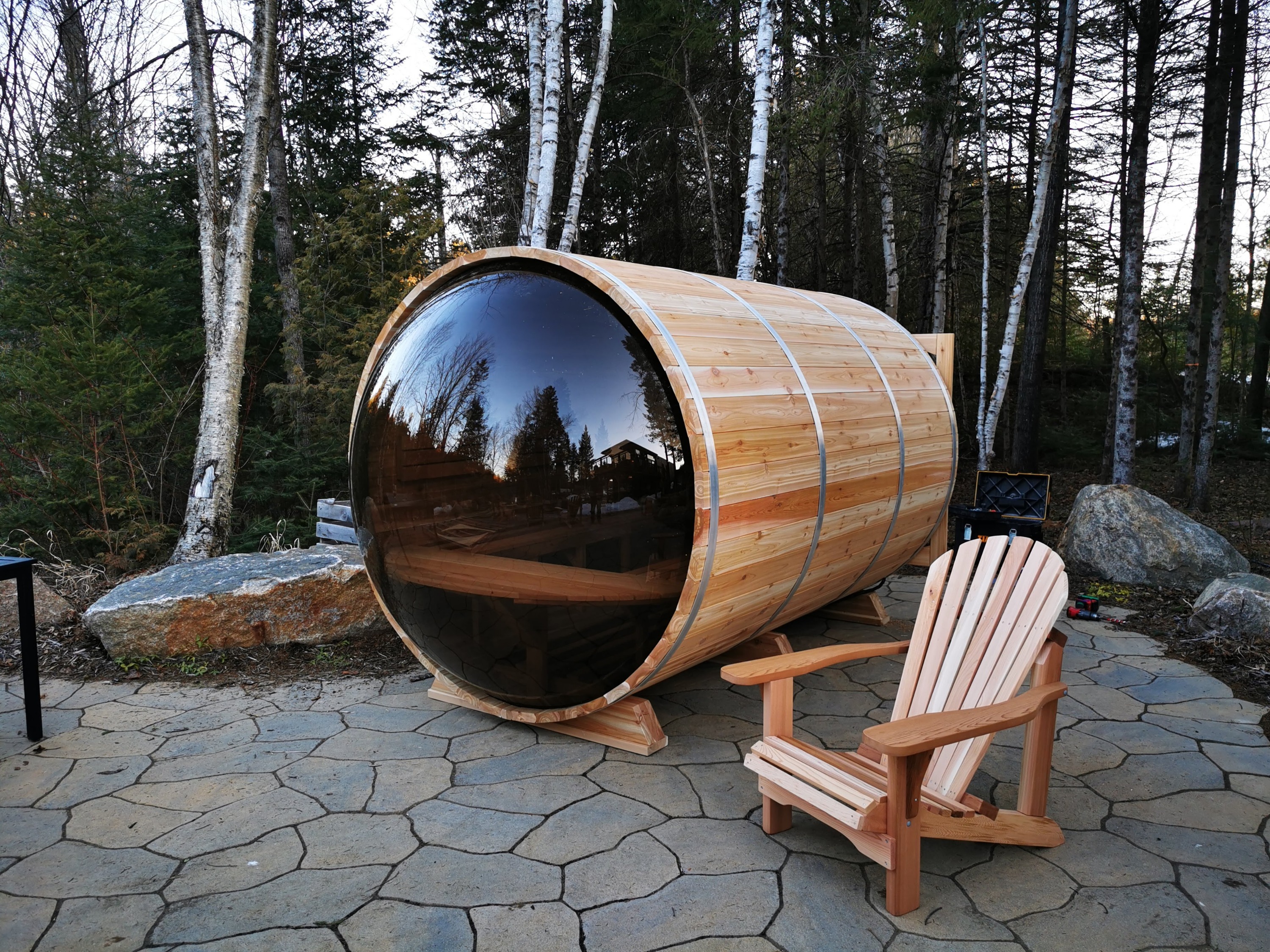 Sauna Boréal Panoramique - Baril 9 pieds