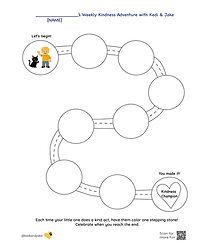 Printable Weekly Kindness Tracker for young children to practice kindness at home.
