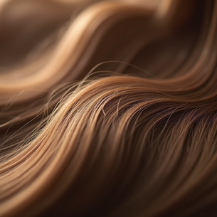 Close-up view of luxurious 100% echt Premium Remy hair extensions