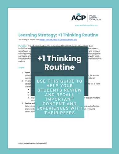 Plus One Thining Routine +1 Thinking Routine Strategy| Applied Coaching