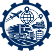 DMG Transportation Services icon representing truck, air and ocean freight, global logistics, route planning, and transportation performance management.
