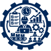 DMG operations management icon showing an operations leader, performance metrics, workflow checklist, team management, automation, and continuous improvement