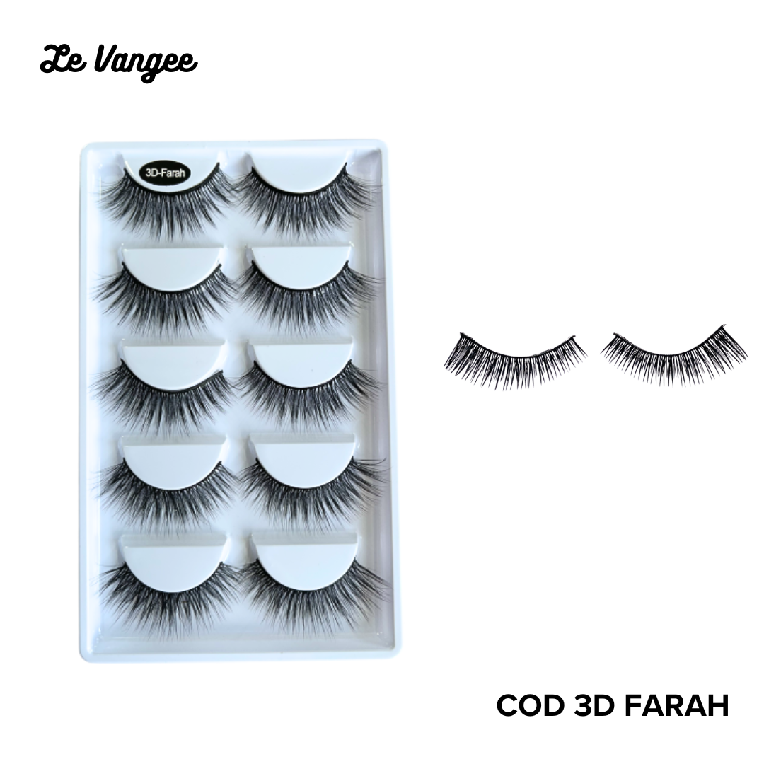 Pestañas 5 Pares COD 3D-Farah Le Vangee