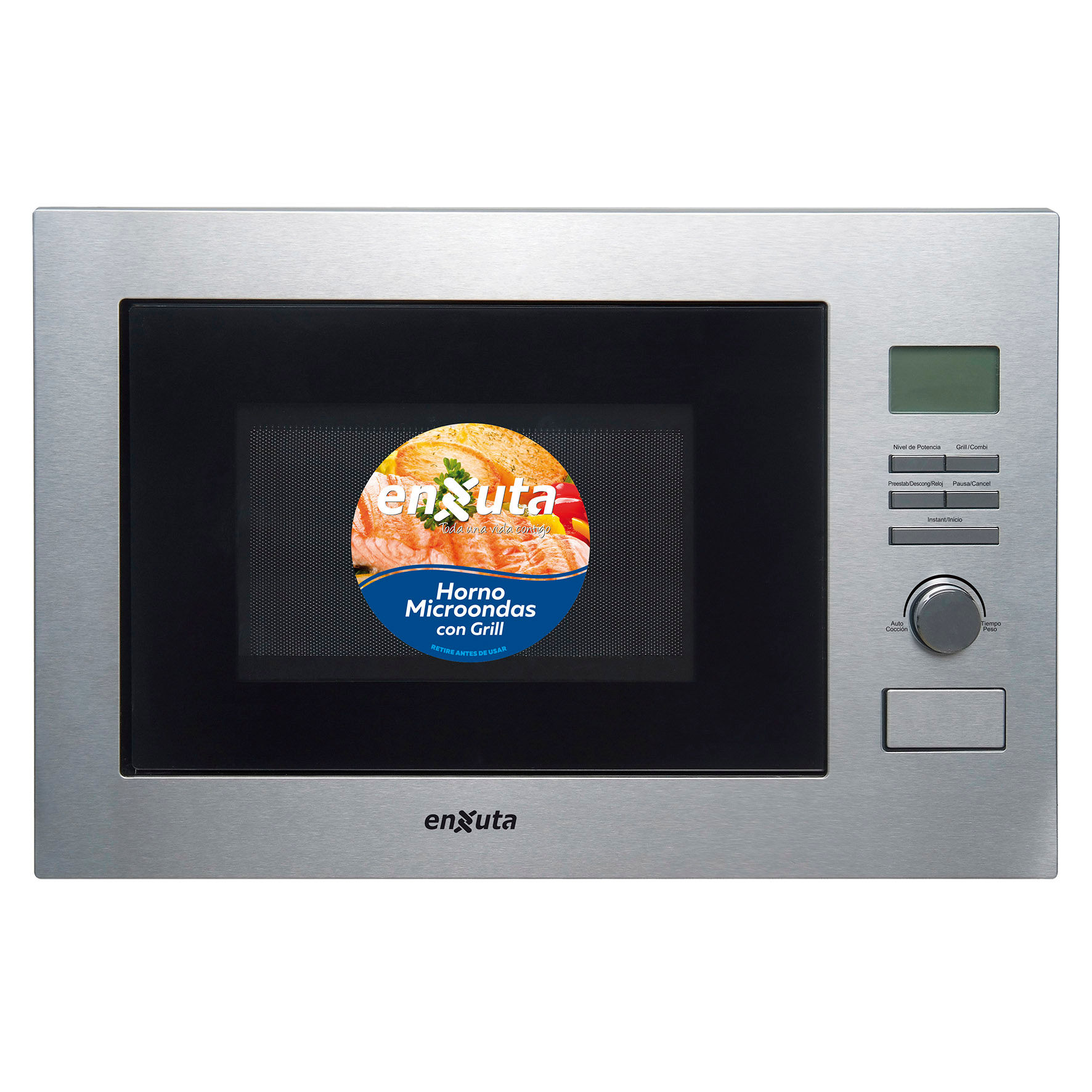 Microondas de Empotrar 25 Litros Digital Inox con Grill ENXUTA