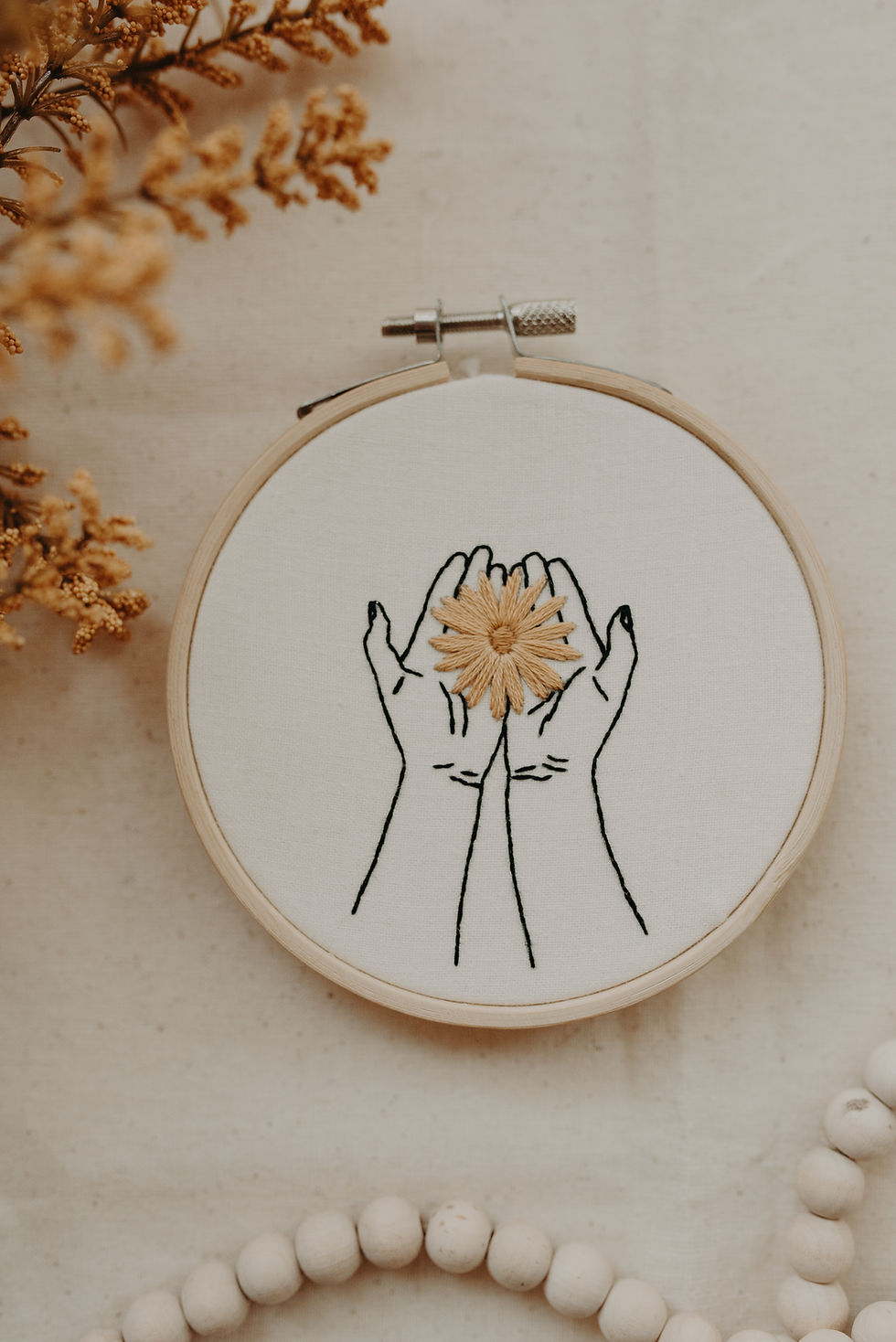 Thumbnail: Handful of Daisy - 4in hoop wall hanging