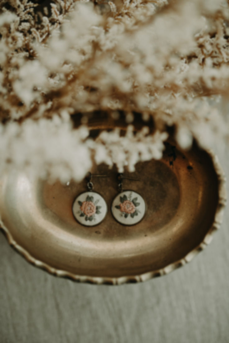 Pink Peony Earrings