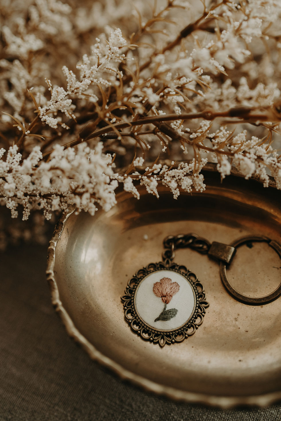 Thumbnail: Pink Flower Keychain - Ornate Embelishment