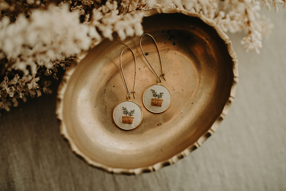 Thumbnail: Houseplant Earrings - Orange Pot