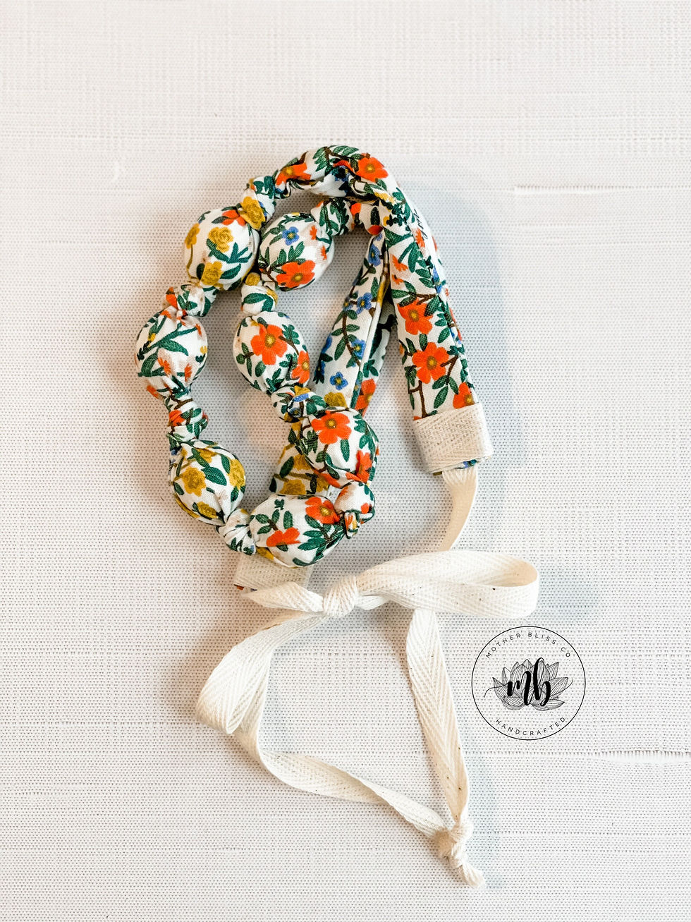 Rifle Paper Co Rosa Camont Wildflower Cream Necklace | Fabric Necklace | Organic