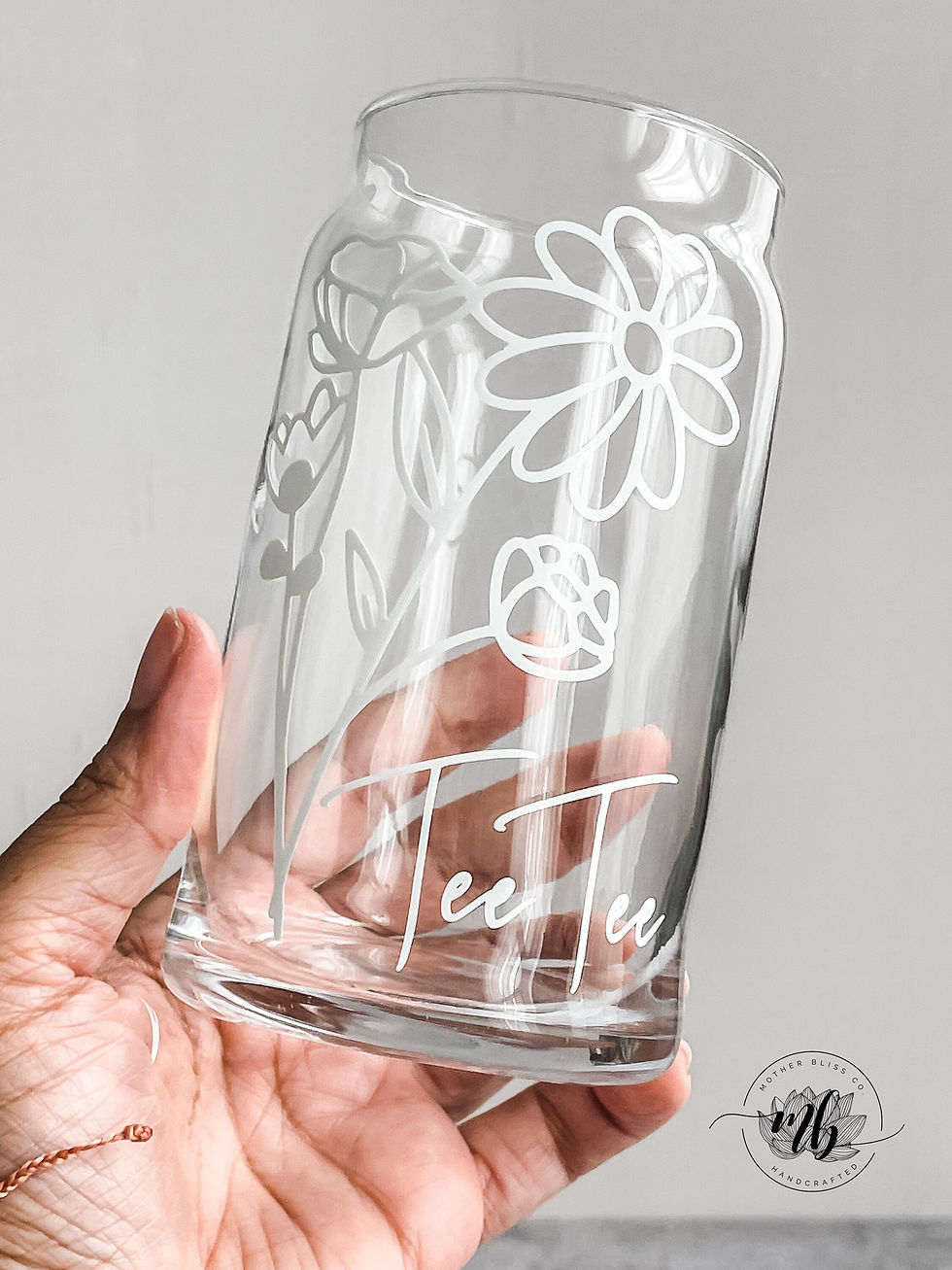 Thumbnail: Color Changing Teacher Glass Cup Can - Teacher Personalized Gift | Glass Can Wit