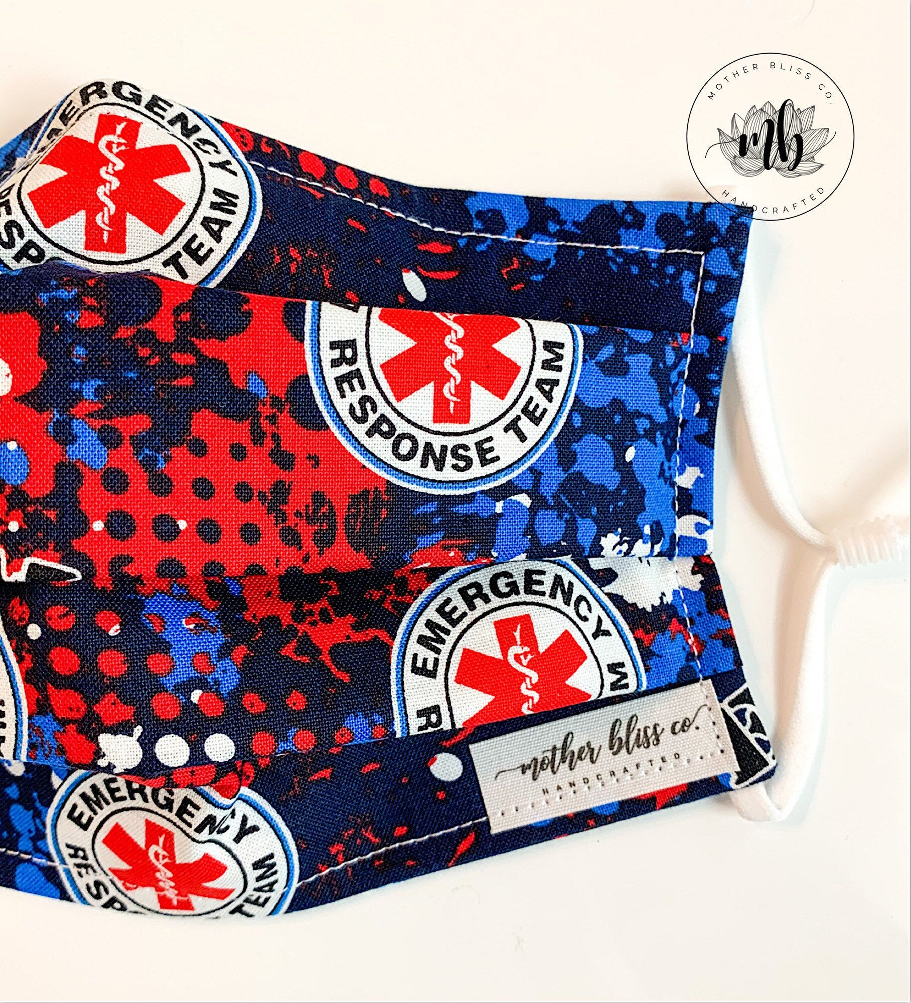 Emergency Services 100% Cotton Mask | First Responder | Handmade Fabric Mask wit