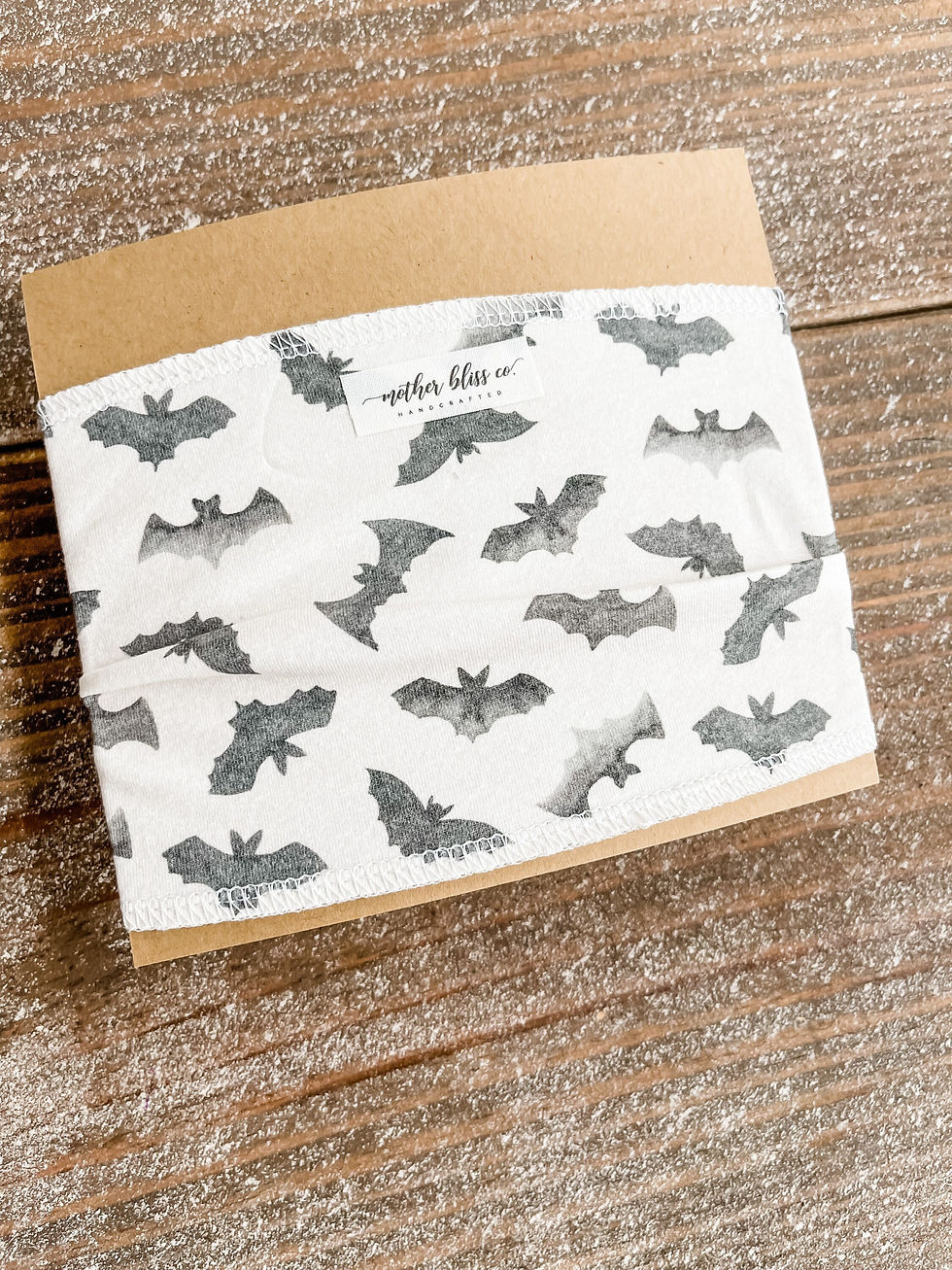 Thumbnail: Simple Bats Watercolor Organic Headwrap | Halloween Oversized Bow Headband | Pum