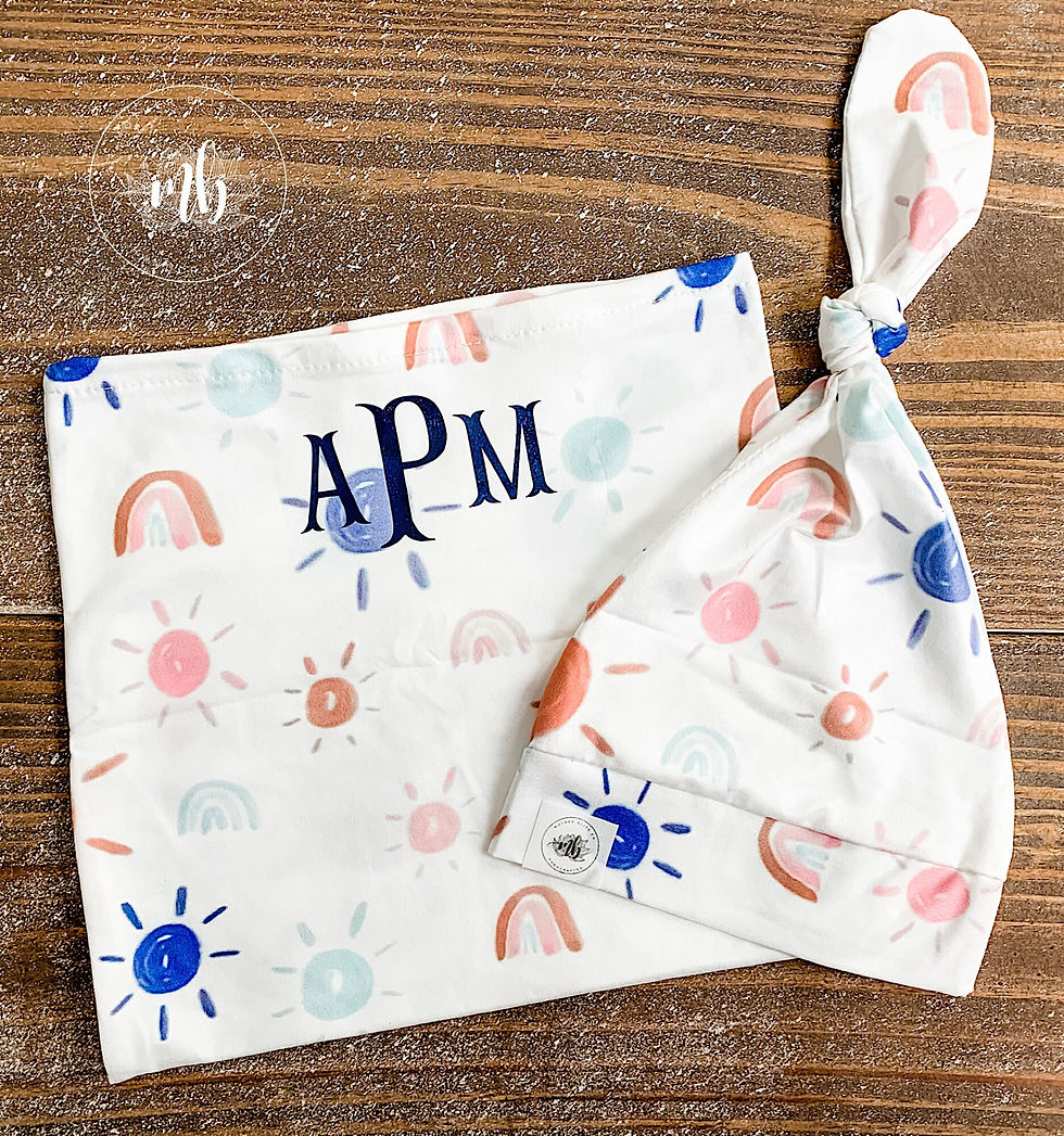 Thumbnail: Monogram Personalization for Swaddle Sets (additonal fee to personalize set - mu