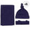 Thumbnail: Navy Blue Solid Plain Baby Swaddle Set | Newborn Photo Prop | Swaddle Set with H