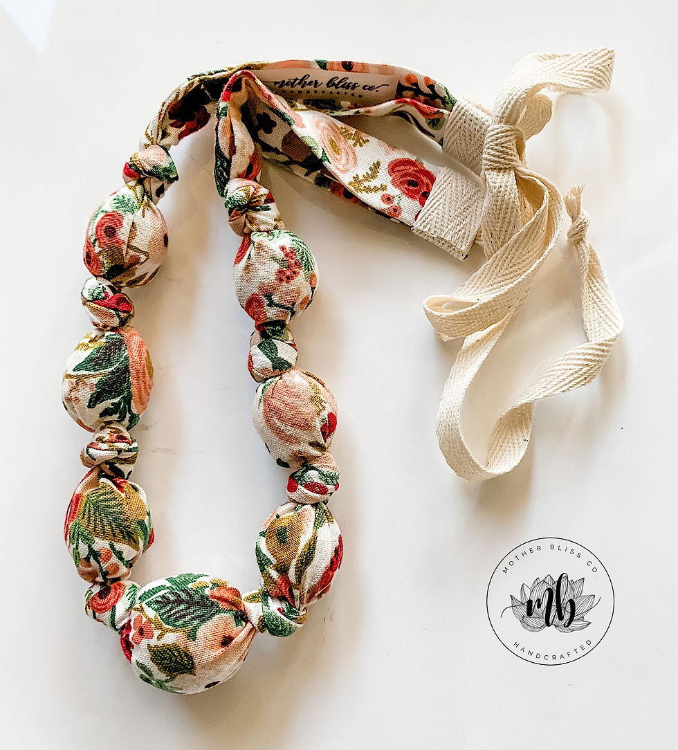 Rifle Paper Co Fabric + Wood Necklace - Garden Party Rosa Necklace | Breastfeedi
