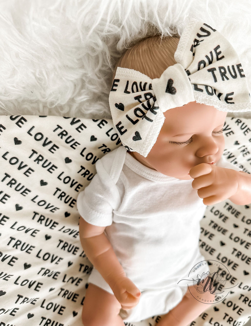 True Love - Cotton + Spandex Swaddle Set with Coordinating Gingham Hat | Baby Sw