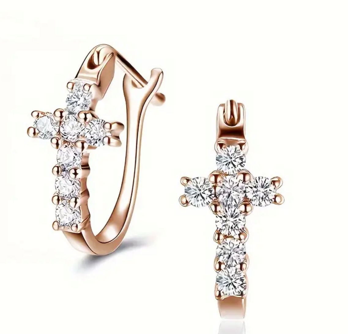 Crystal Cross Earrings 