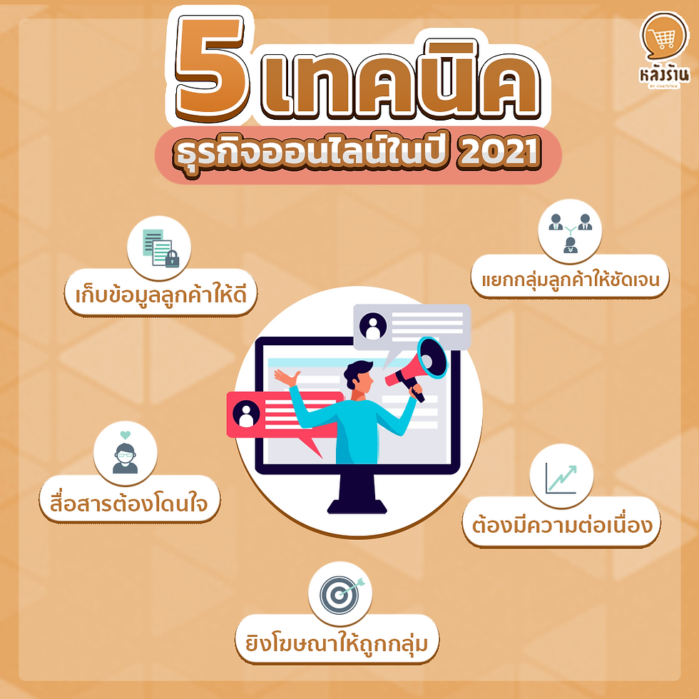 In this era, everyone is doing business online. But if the business will prosper and bang until famous on social media Must know how to use 5 techniques to be useful ✨  1. Keep good customer information. - The advantage of doing business online is that it can collect detailed customer information. 2. Clearly separate customer segments - Must separate customers into the right groups by having to know that our products are suitable for which group of customers Because there is no product in the world that is suitable for every group of customers. It will help the product to sell at the right place. more timely Increase opportunities to reach and expand more markets 3. Communicate must be satisfying - Content or Content to communicate to customers in online channels must be interesting And there are beautiful illustrations that will help attract both new and old customers to buy our products. 4. Shoot ads to the right group. - doing business online The key to getting people to see your product or service is to buy ads through social media. Therefore, choosing the target audience to advertise to the right group. It will help to promote more sales. 5. Must have continuity - Online Business Can't start and can't stop Because it will cause customers to not focus on your business, so must communicate to customers regularly. to maintain old customers and increase new customer base This way, the path of goodness is born~~ ------------------------------------------------------------------------------------- Interested in online marketing care services | online marketing | complete graphics | can contact us anytime | brand building | online marketing | online marketing plan | brand building | Facebook fan page care | Take care of LINE OA. You can contact us 24 hours a day.   Details of online marketing services >> https://www.chatstickmarket.com/langran Examples of various brands that we take care of online marketing >>https://www.chatstickmarket.com/portfolio ---------------------------------------------------------------------------------------  💙 Consult our team 💙 📱Tel : 0840104252 📱0947805680 Office Hotline : 034-900-165 , 02-297-0811 (Monday-Friday) 📨 Inbox : http://m.me/ChatStick.TH ┏━━━━━━━━━┓ 📲 LINE: @chatstick ┗━━━━━━━━━┛ or click https://goo.gl/KuzCpM 🎉 details at http://www.chatstickmarket.com/langran 🎉 See our work at https://www.chatstickmarket.com/portfolio