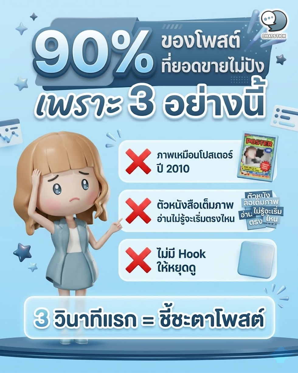 90% ของโพสต์ขายของที่ไม่ปัง เพราะ 3 อย่างนี้ 👀📱