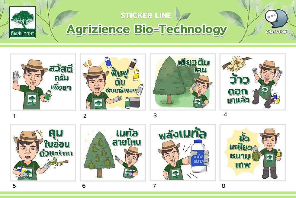 "ทิพย์พฤก." ได้เลือกออกแบบสติกเกอร์โดยมีต้นแบบจาก อ.ภพ ลุยสวน