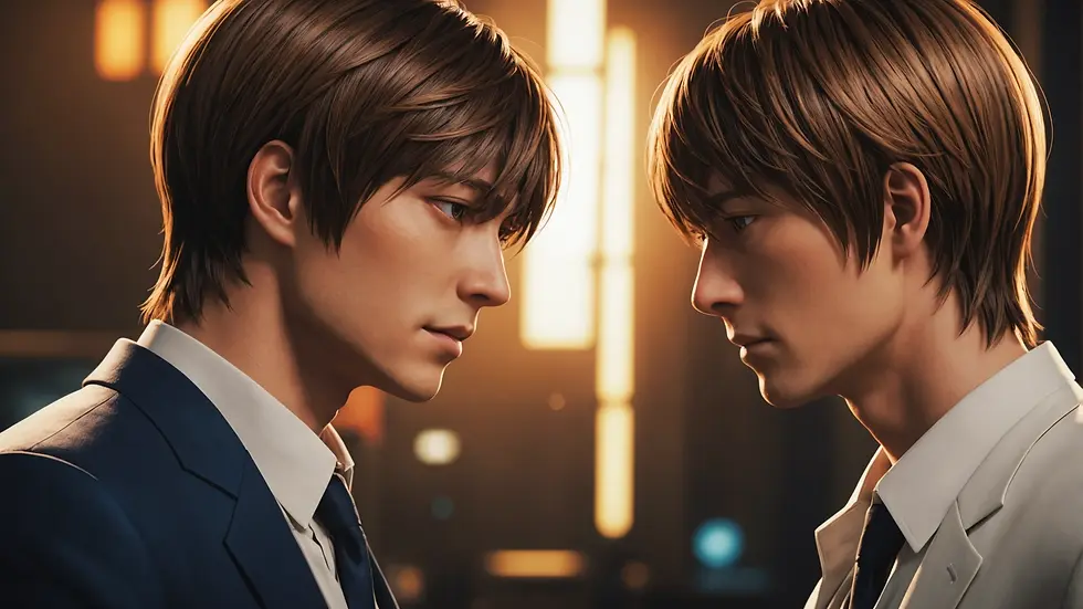 Light Yagami and L confront each other