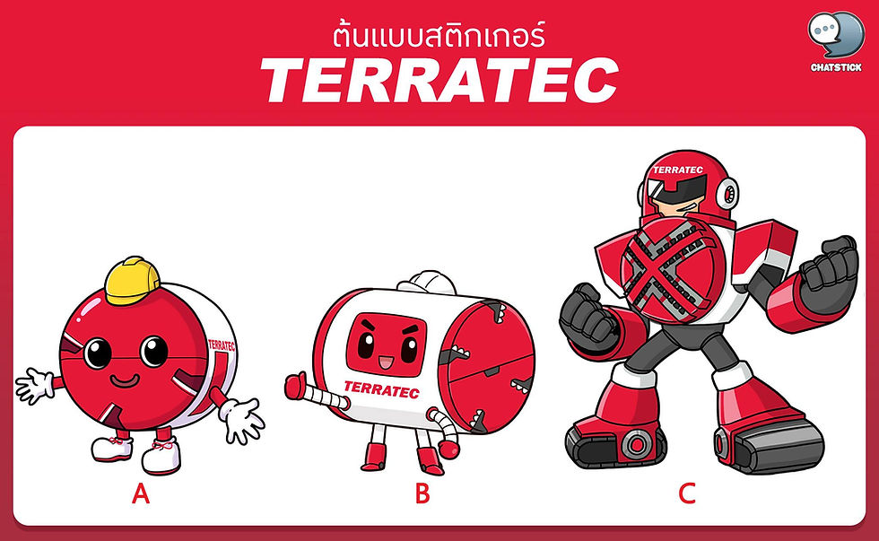 "TERRATEC - Terratec" 💥Design and manufacture Tunnel Boring Machines for use in tunneling drilling (including subway in Bangkok) and Raise Boring Machines as well as products related to tunneling 🚇 ✏Concept mascot is to be a medium between brand and customers. It conveys the brand's service characteristics to stand out. Unique, unique, special, strong, modern, and most importantly, friendly and approachable. The ChatStick team designed the mascot. have designed a variety of styles and the brand has chosen the C type to continue mascot cartoon character Become a high-tech Android robot 🤖 is a combination of people And the drill head Tunnel Boring Machines (the main machine of the organization). The whole set of armor increases strength. Resistant to the shocks that can occur during drilling The center of the body is the heart of the work, designed as a powerful drill. too strong Has a genius machine brain that can plan 👀 control analysis Solve the problem by yourself Have big, strong hands ready to go through every task without fear The feet can bear the weight. and move quickly, allowing the work to be accomplished on time Add a cool smile to show friendliness. And have a little organization name to create a brand ❤ 🌈 This mascot can be used to speak instead of brand services. Reduce the distance between brands and customers. enhance friendliness and create brand recognition as well You don't have to pay to hire a presenter. Can be extended in a variety of ways, whether it is a mascot standy show, souvenirs, Sticker LINE, online marketing, creating a story for the brand. It is considered a one-time investment that is very worthwhile. It can be used in a variety of channels. ❤ ---------------------------------------------------- Interested in services for drawing cartoon characters, making stickers for line drawings | for making stickers for LINE photos | for making stickers for LINE celebrities | for making stickers for LINE artists | for making stickers for LINE singers | Animated Line Sticker Design | Animated Line Sticker Design | Animated Sticker Line Design | Animated Sticker Line Design | Animated Sticker Line | Animated Stickers "StickerLine Photo Sticker Line Sticker Line Pictures You can contact us 24 hours a day. Examples of designs for LINE stickers for companies, brands and organizations >> https://www.chatstickmarket.com/stickerport Examples of LINE sticker designs, artists, celebrities and famous people >> https://www.chatstickmarket.com/celebport Examples of LINE sticker designs that we can send to all apps, whether Facebook, WeChat, KakaoTalk, Messenger, Whatsapp >>https://www.chatstickmarket.com/stickerinchatstick ---------------------------------------------------- 💙 Consult our team 💙 📱Tel : 0840104252 📱0947805680 Office Hotline : 034-900-165 , 02-297-0811 (Monday-Friday) 📨 Inbox : http://m.me/ChatStick.TH ┏━━━━━━━━━┓ 📲 LINE: @chatstick ┗━━━━━━━━━┛ or click https://goo.gl/KuzCpM 🎉 See our work at https://lnkd.in/gT2npuW