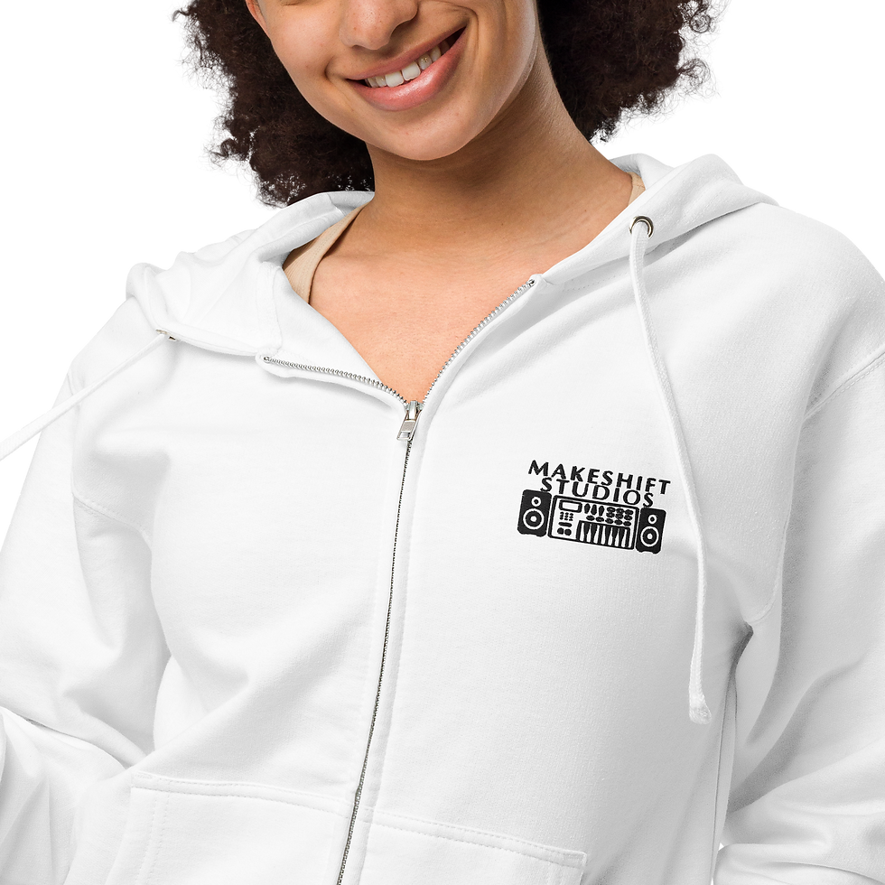 Thumbnail: Unisex Embroidered Makeshift Studios Fleece Zip Up Hoodie