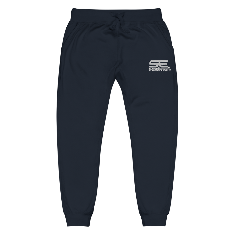 Thumbnail: Unisex White Embroidered Superb Fleece Sweatpants