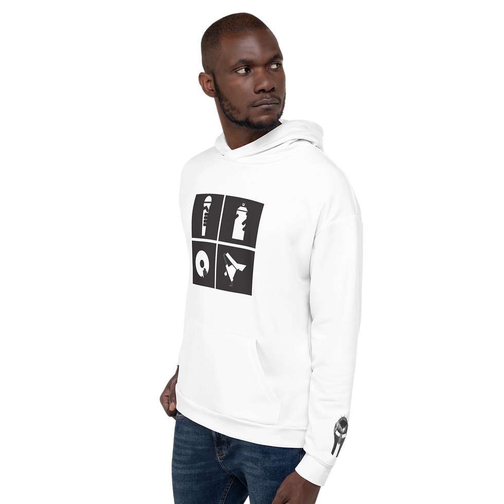 Thumbnail: Unisex White Hip Hop Premium Hoodie