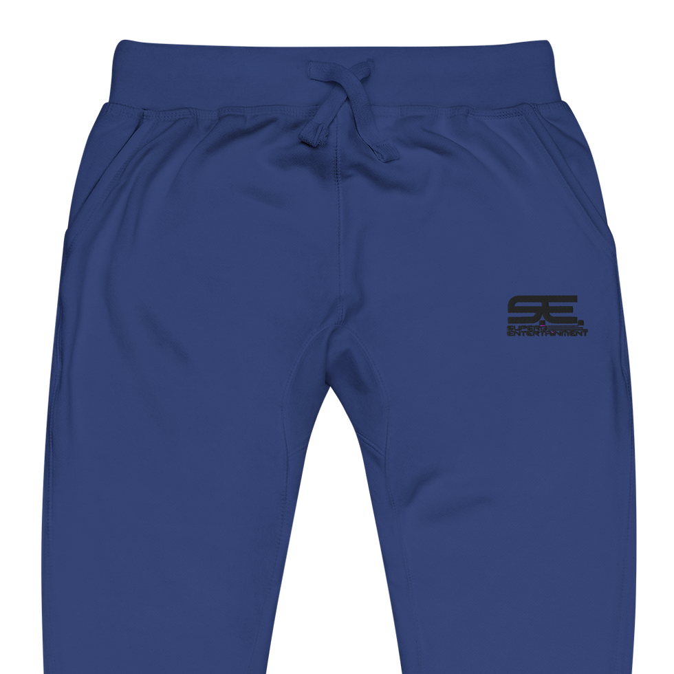 Thumbnail: Unisex Black Embroidered Superb Fleece Sweatpants