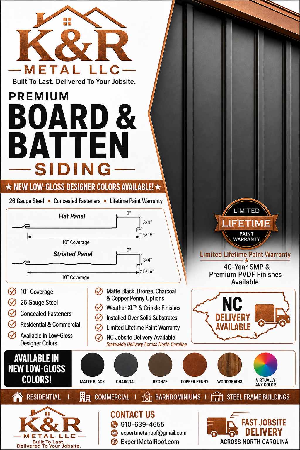 The image shows modern steel siding on a luxury house exterior